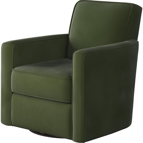 Swivel Glider Accent Chair in Bella Forrest Green Fabric