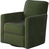 Swivel Glider Accent Chair in Bella Forrest Green Fabric
