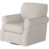 Swivel Accent Chair in Truth or Dare Salt Off White Fabric