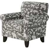 Accent Chair in Doggier Graphite Gray Print Fabric