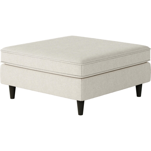 38" Square Cocktail Ottoman in Sugarshack Glacier Cream Fabric