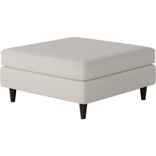 38" Square Cocktail Ottoman in Truth or Dare Salt Off White Fabric