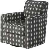 Swivel Glider Accent Chair in Bindi Charcoal Gray Pattern