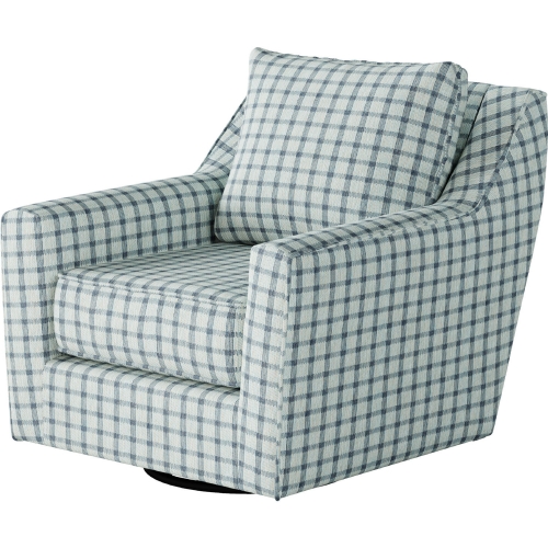 Swivel Glider Accent Chair in Howbeit Spa Blue Fabric