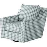 Swivel Glider Accent Chair in Howbeit Spa Blue Fabric