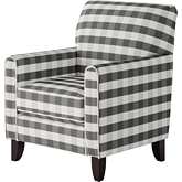 Accent Chair in Brock Charcoal Gray Check Fabric
