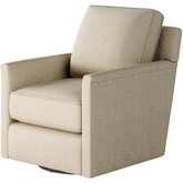 Swivel Glider Accent Chair in Sugarshack Oatmeal Fabric