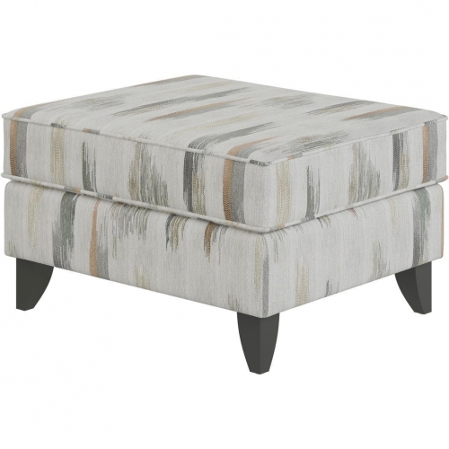 Ottoman in Floza Celadon Multicolor Fabric