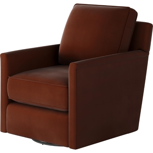 Swivel Glider Accent Chair in Bella Burnt Orange Fabric