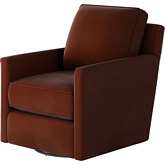 Swivel Glider Accent Chair in Bella Burnt Orange Fabric