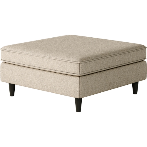 38" Square Cocktail Ottoman in Sugarshack Oatmeal Fabric