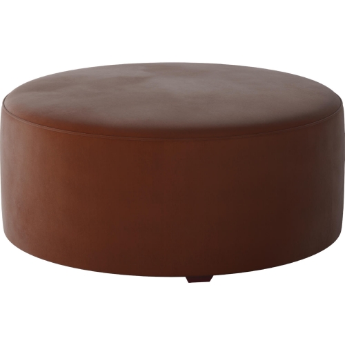 39" Round Cocktail Ottoman in Bella Burnt Orange Fabric