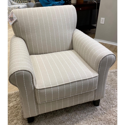 Accent Chair in Shiplap Sand Multicolor Stripe Fabric
