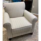 Accent Chair in Shiplap Sand Multicolor Stripe Fabric