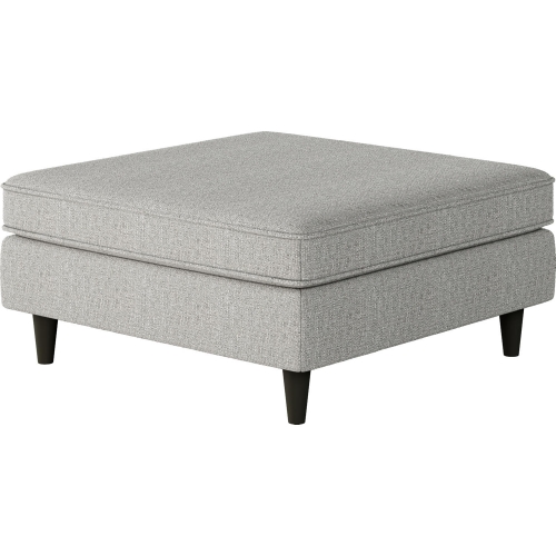 38" Square Cocktail Ottoman in Sugarshack Metal Gray Fabric