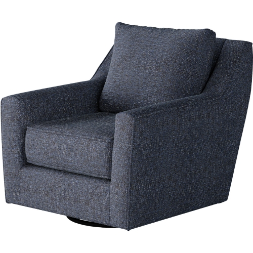 Swivel Glider Accent Chair in Sugarshack Navy Blue Fabric