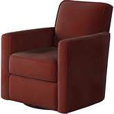 Swivel Glider Accent Chair in Bella Rosewood Fabric
