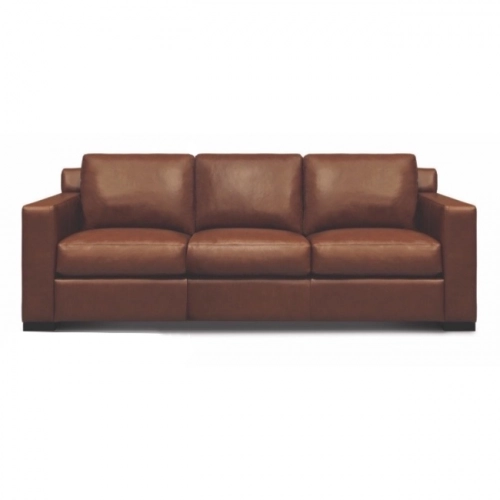 Madison Sofa Shown in Soleil Red Brown Top Grain Leather