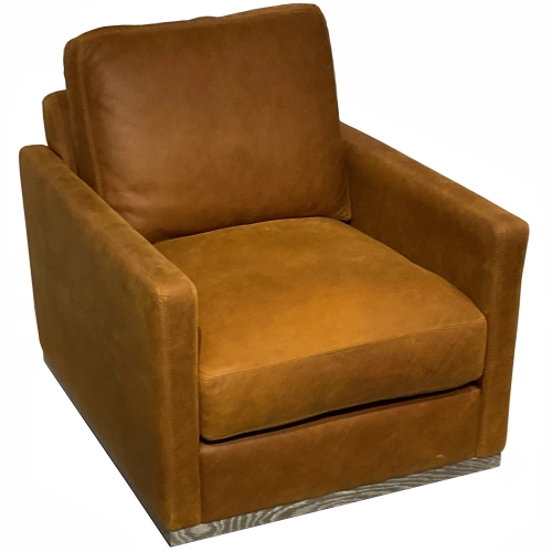 Hollywood II Swivel Accent Chair Shown in Napa Pecan Top Grain Leather