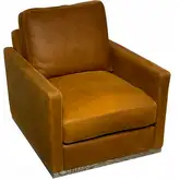 Hollywood II Swivel Accent Chair Shown in Napa Pecan Top Grain Leather