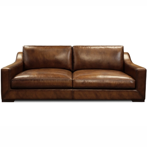 Ramba Luxe Sofa Shown in Daytona Antique Brown Top Grain Leather