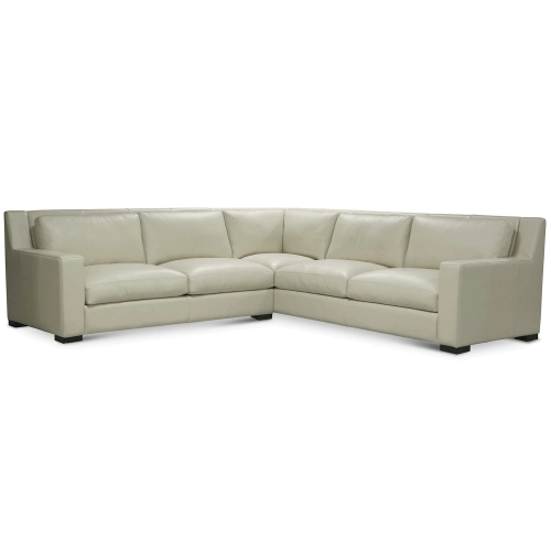 Cabo Sectional Sofa Shown in Boca Linen Neutral Top Grain Leather