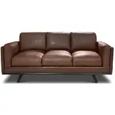 Sampson Sofa Shown in Boca Bramble Brown Top Grain Leather