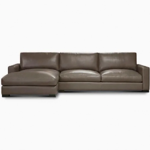Novella Sectional Sofa with Left-Arm-Facing Chaise Shown in Cavallo Top Grain Leather