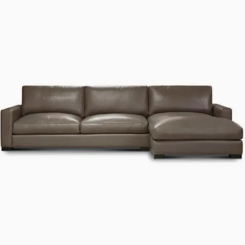Novella Sectional Sofa with Right-Arm-Facing Chaise Shown in Cavallo Top Grain Leather