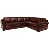 Windsor Sectional Sofa with Left-Arm-Facing Chaise Shown in Red Brown Top Grain Leather