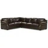 Westwood II Sectional Sofa with Right-Facing Chaise Shown in Brown Top Grain Leather