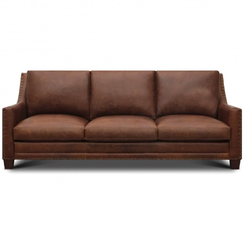 Durango Sofa Shown in Coyote Tan Brown Top Grain Leather