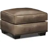Nelson Ottoman Shown in Diva Taupe Top Grain Leather