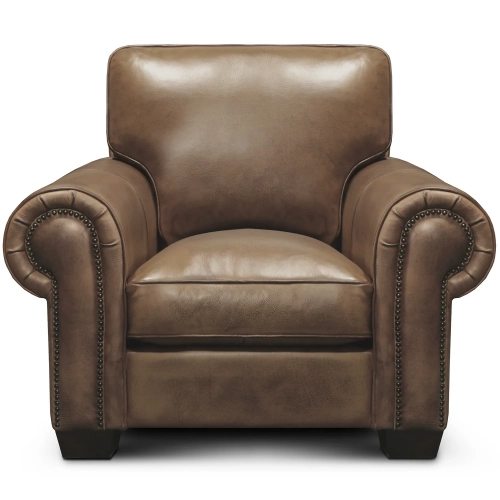 Nelson Accent Chair Shown in Diva Taupe Top Grain Leather