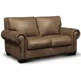 Nelson Loveseat Shown in Diva Taupe Top Grain Leather