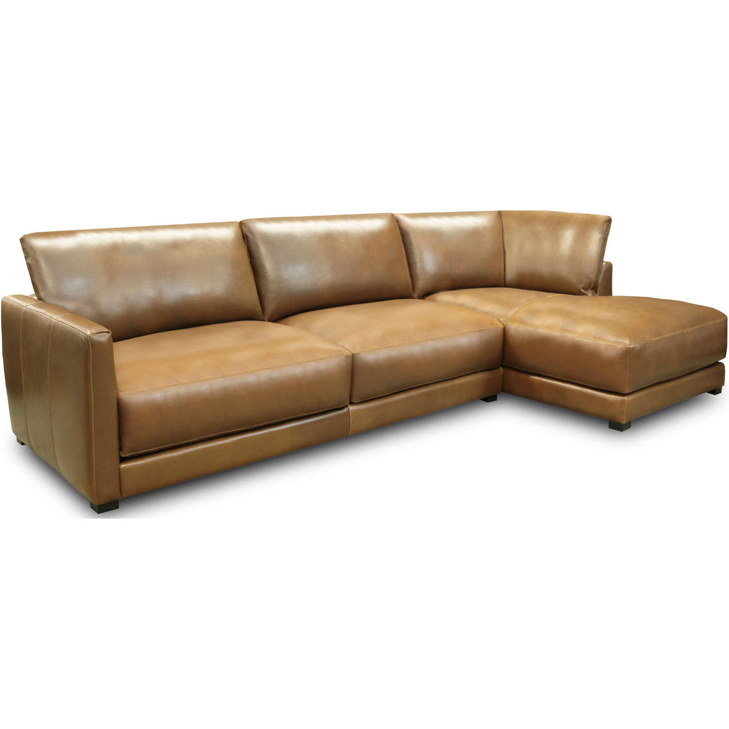 Raffa Sectional Sofa with Right Arm Facing Chaise in Bronze Top