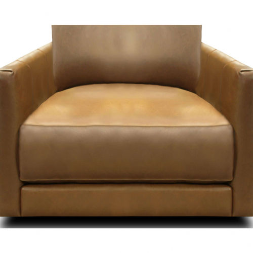 Raffa Swivel Accent Chair in Bravo Bronze Top Grain Leather