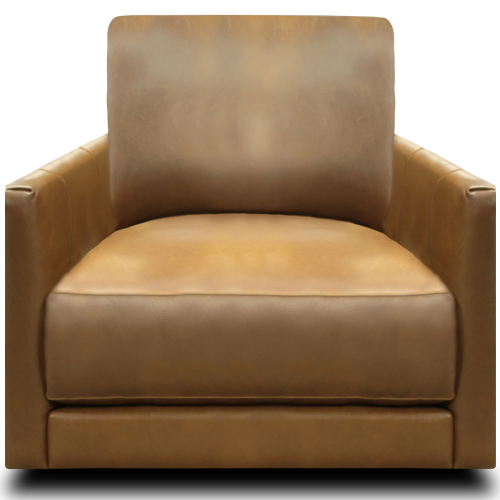 Raffa Swivel Accent Chair in Bravo Bronze Top Grain Leather