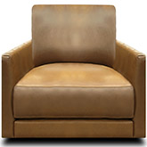 Raffa Swivel Accent Chair in Bravo Bronze Top Grain Leather
