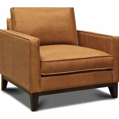 Soho Accent Chair in Monza Chestnut Brown Top Grain Leather