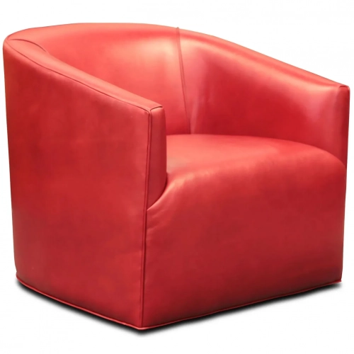 Cori Swivel Accent Chair in Soleil Hollyberry Top Grain Leather