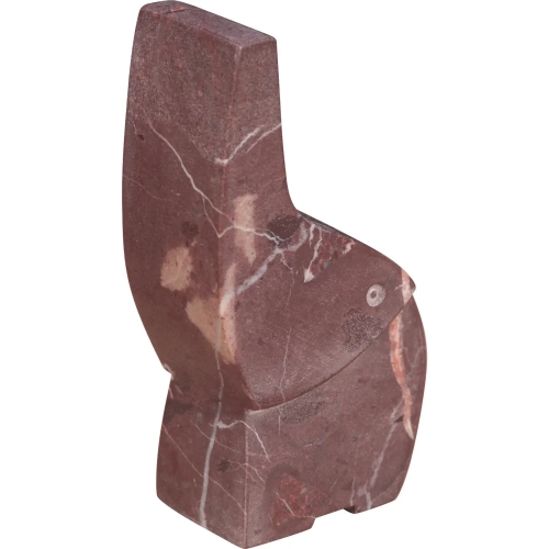 Notion Elephant Statue Table Sculpture in Red Marble
