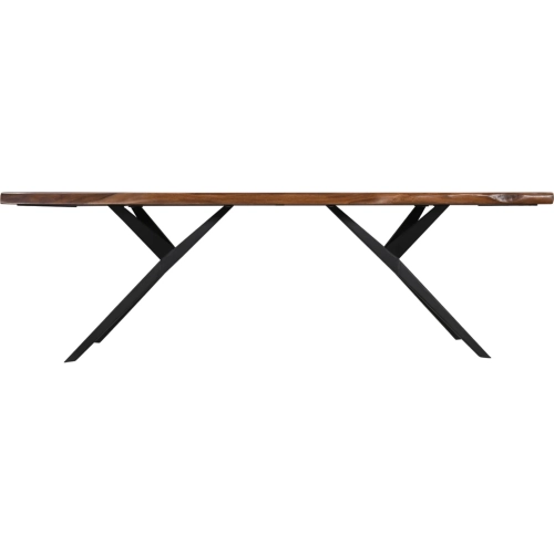 Rosewood 94" Live Edge Dining Table in Natural Sheesham Wood & Iron