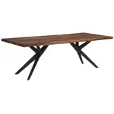 Rosewood 94" Live Edge Dining Table in Natural Sheesham Wood & Iron