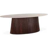Positano 90" Dining Table in White Marble & Mango Wood