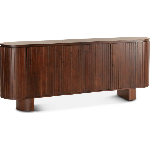 Athens 79" Sideboard in Aged Mahogany Finish Wood