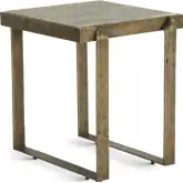 Rhodes 20" Side Table in Natural Marble & Antique Brass