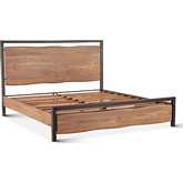 Glenwood Queen Bed in Smoked Acacia Wood & Iron