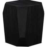 Helena Geometric Side Table in Distressed Black Wood