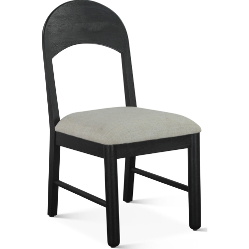 Bakio 18" Dining Chair in Black Finish Wood & Neutral Fabric (Set of 2)